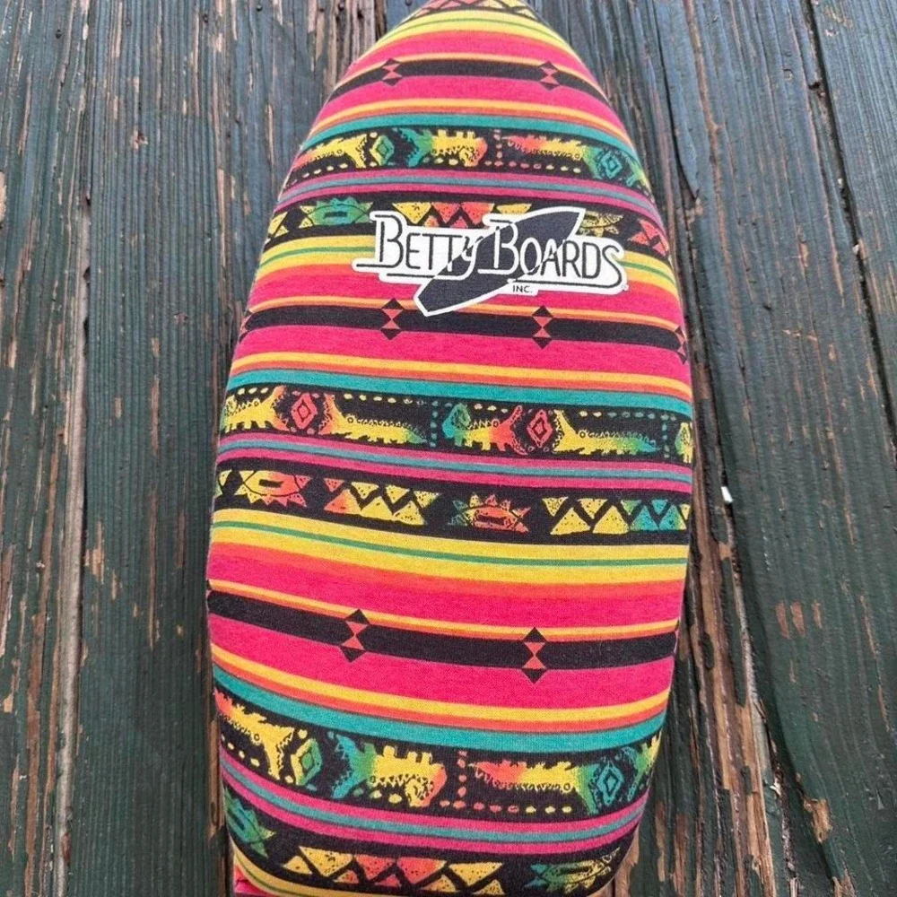 Vintage Betty Boards Surfboard Plush Pillow 90s Retro Lizard Print Pink 22